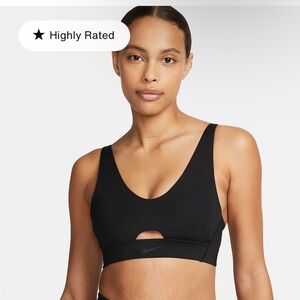 Nike Indy Plunge Cutout Medium-Support Padded Sports Bra, Black, Small